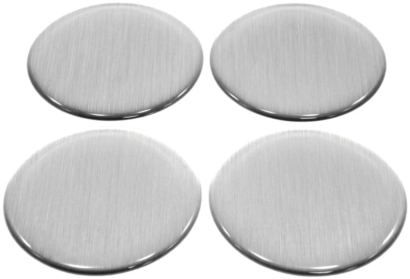 Dekal för centrumkåpa - Borstad aluminium